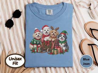 Maltipoo Christmas Sleigh Puppies doodle dog shirt - photo 6