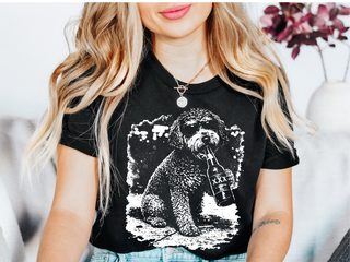 Schnoodle Drinking Beer doodle dog shirt - photo 1