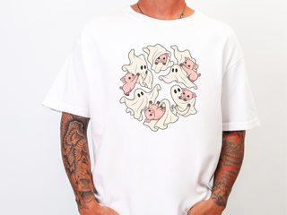 Cute Ghost Playing With Pig funny shirt - photo 2