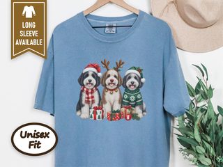 Three Sheepadoodle Christmas Dogs doodle dog shirt - photo 7