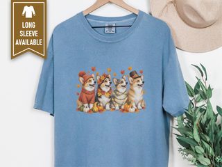 Colorful Autumn Corgi Dogs doodle dog shirt - photo 8