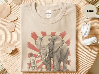 Elephant Painting Mouse funny shirt - photo 3