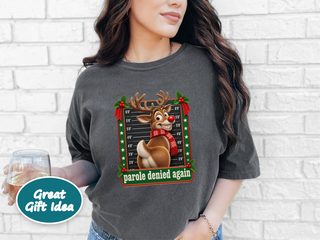 Reindeer Mugshot Parole Denied funny shirt - photo 6