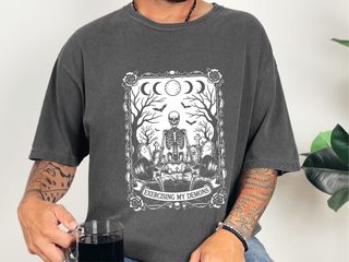 Skeleton Weightlifting Graveyard Art funny shirt - photo 3