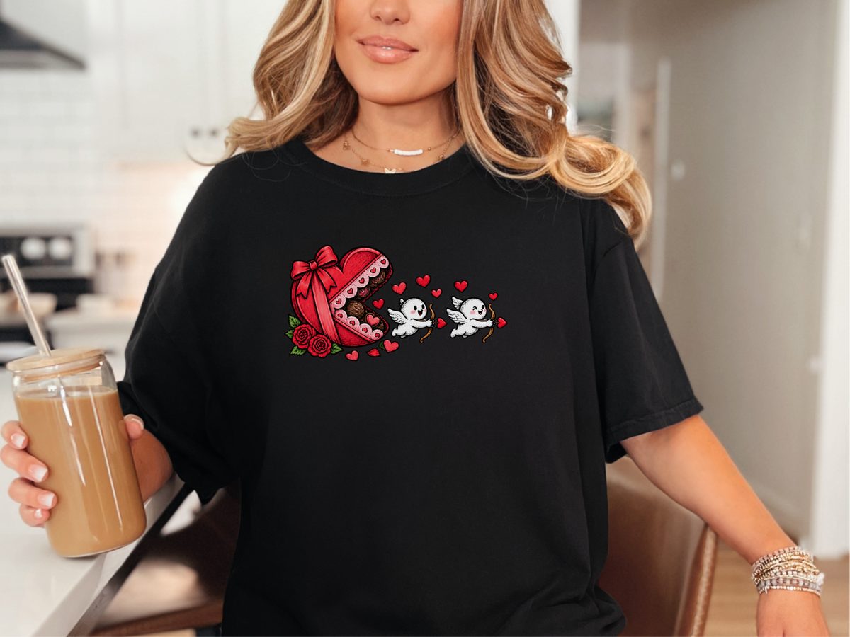 Cupid Cherubs Chocolate Heart Vintage Valentine Shirt Gift For Her
