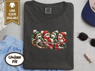 Cozy Winter Birds Sleigh doodle dog shirt - photo 3