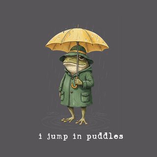I Jump In Puddles Funny Frog T-Shirt - Rainy Day Playful Amphibian Tee