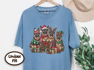 German Shepherd Christmas Sleigh doodle dog shirt - photo 6