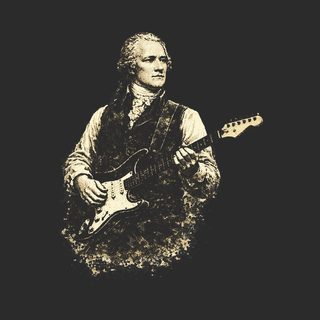 Alexander Hamilton Electric Guitar Vintage Print Historical Music Tee