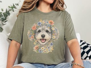 Schnoodle Floral Face doodle dog shirt - photo 4