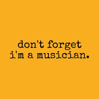 "Don't Forget I'm A Musician" Identity First Assertive Humor Tee