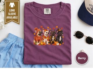 Autumn French Bulldogs Group doodle dog shirt - photo 6
