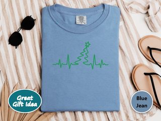 Grandpa Christmas Tree Heartbeat funny shirt - photo 6