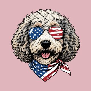 Comfort Colors Sheepadoodle Patriotic Flag Sunglasses T-Shirt