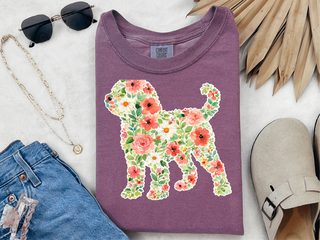 Comfort Colors Golden Doodle Floral Silhouette doodle dog shirt - photo 5