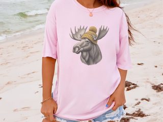 Winter Moose Yellow Beanie funny shirt - photo 6