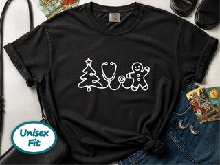 Christmas Tree Stethoscope Gingerbread Man funny shirt - photo 3