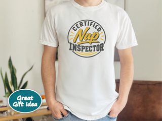 Certified Nap Inspector Round Badge funny shirt - photo 1