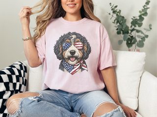 Patriotic Bernedoodle Dog Portrait doodle dog shirt - photo 2