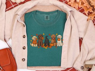 Colorful Labrador Fall Activities doodle dog shirt - photo 7