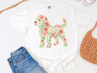 Comfort Colors Cockapoo Floral Silhouette doodle dog shirt - photo 1