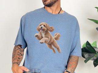 Flying Cavapoo Speed Lines doodle dog shirt - photo 8