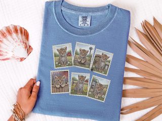 Vintage Postage Stamp Leopard Collection funny shirt - photo 8