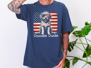 Doodle Dude American Flag doodle dog shirt - photo 8