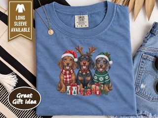 Christmas Dachshund Dogs Trio doodle dog shirt - photo 7