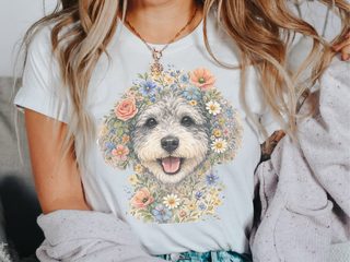 Schnoodle Floral Face doodle dog shirt - photo 1