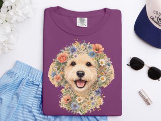 Comfort Colors Labradoodle Floral Face doodle dog shirt - photo 5