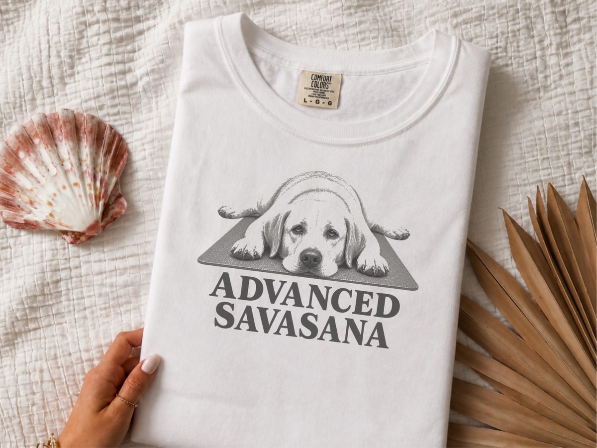 Namaste Shirt Advanced Savasana Labrador Dog Yoga Teacher Tee