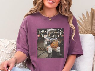 Raccoon Astronaut Halloween Treat funny shirt - photo 4