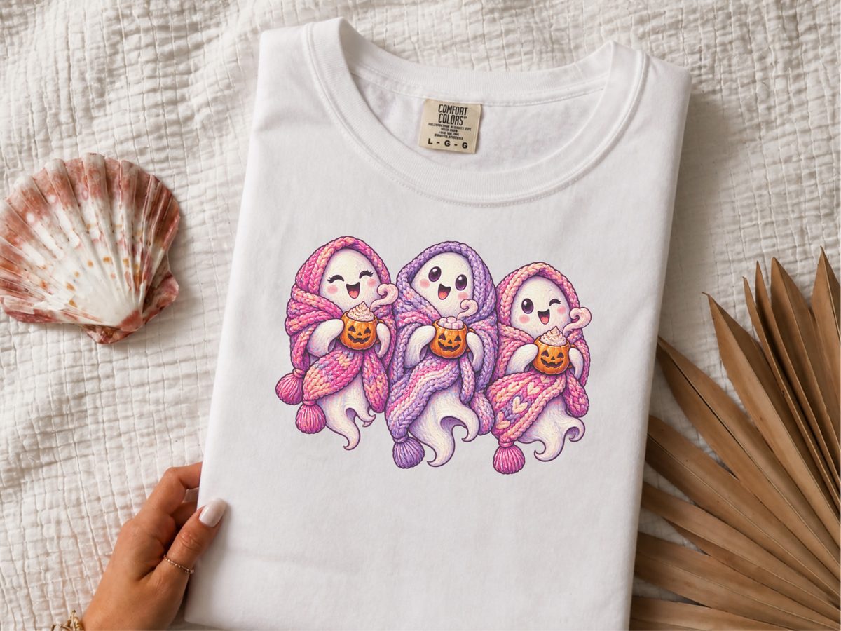 Cozy Ghosts Pumpkin Drinks Pumpkin Spice Ghost Shirt Cute Tee