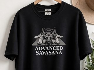 Advanced Savasana German Shepherd doodle dog shirt - photo 2