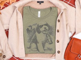 Sheepadoodle Drinking Beer doodle dog shirt - photo 5