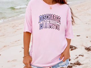 Discharge Is A Myth Gothic Text funny shirt - photo 7
