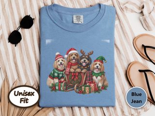Christmas Cockapoo Holiday Sled doodle dog shirt - photo 6