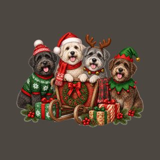 Schnoodle Christmas Sleigh Dogs Santa Dog Shirt Holiday Apparel