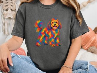 Rainbow Scribble Cavapoo Dog doodle dog shirt - photo 4