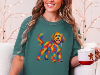 Colorful Rainbow Labradoodle Dog doodle dog shirt - photo 7