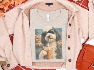 Sheepadoodle Iced Coffee Cool Dog doodle dog shirt - photo 8