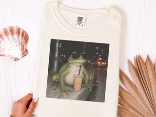 Sir Froggy Iced Coffee funny shirt - photo 8