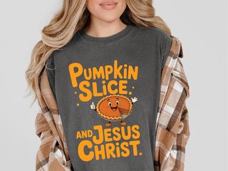 Pumpkin Slice And Jesus Christ funny shirt - photo 2