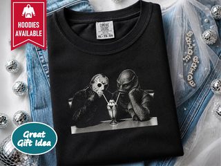 Monsters Sharing Diner Milkshake funny shirt - photo 1