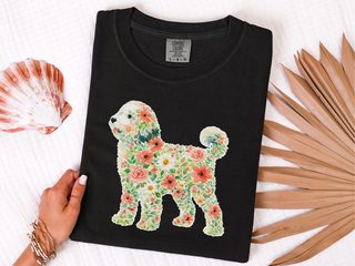 Comfort Colors Floral Sheepadoodle Silhouette doodle dog shirt - photo 3