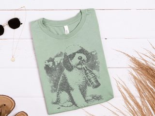Sheepadoodle Drinking Beer doodle dog shirt - photo 6