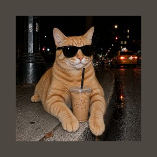 Cool Orange Cat Iced Coffee Shirt Comfort Colors Cat Lover Gift