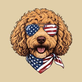 Patriotic Cavapoo American Flag Garment-Dyed Comfort Colors Shirt