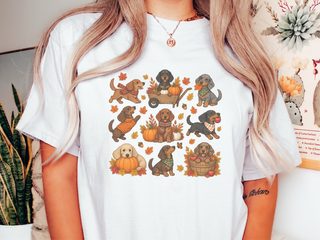 Colorful Dachshund Fall Activities Clipart doodle dog shirt - photo 1